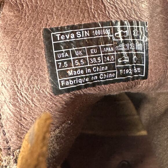 TEVA Delavina Suede Boots Size 7.5‎ Bootie Hippie Boho Festival Fall Slouchy - Picture 9 of 11